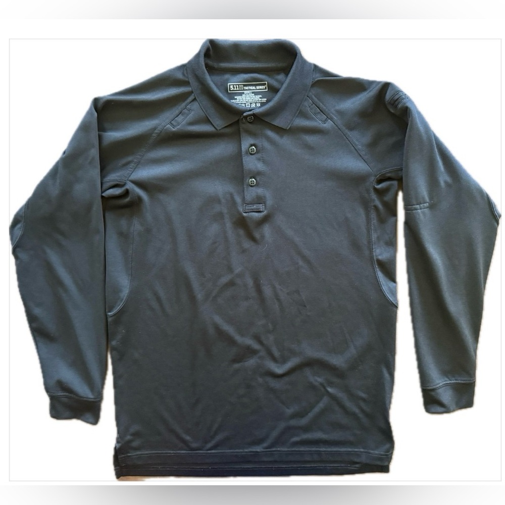 5.11 Tactical Performance Men's Black Long Sleeve Polo Shirt